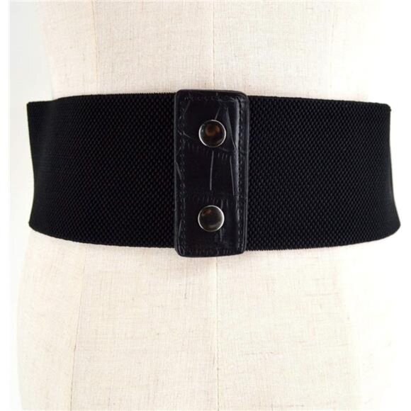 🖤 Hollow-Out PU Leather Waist Belt | Rivet Decor Stretch Belt - Picture 3 of 6
